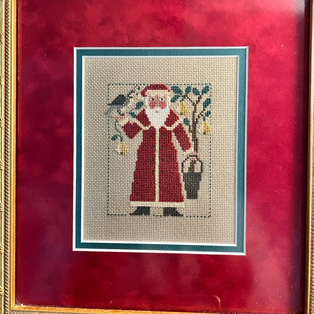 Nostalgic vintage Santa needlepoint